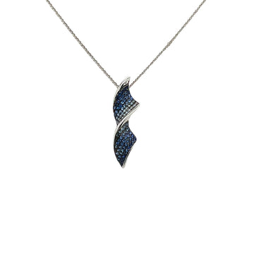 Blue Sapphire Ribbon Pendant